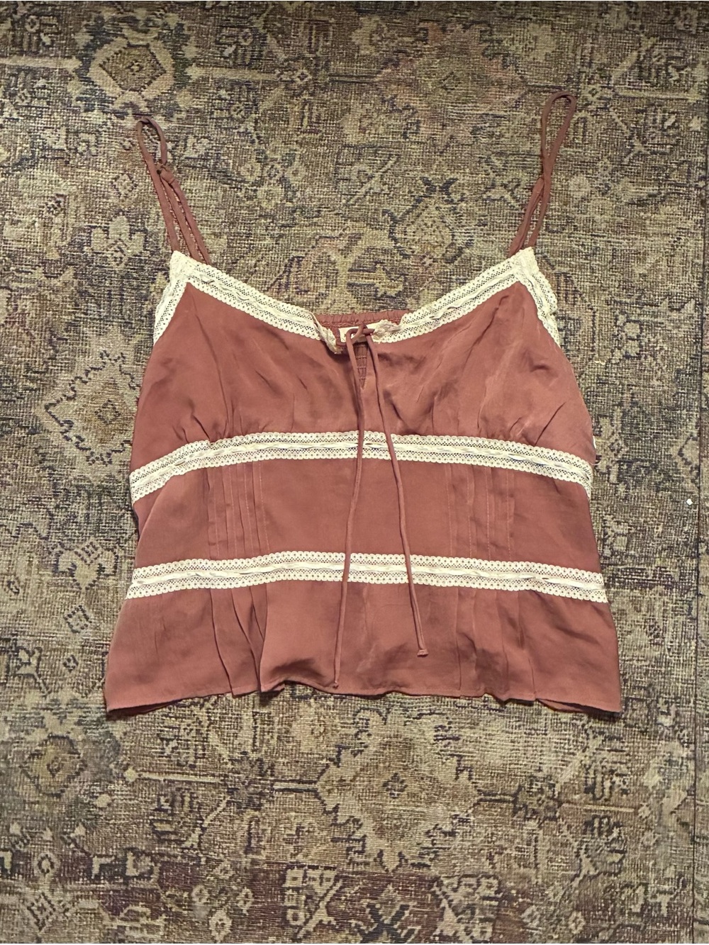 Aeropostale Rosewood Lace-Trim Camisole